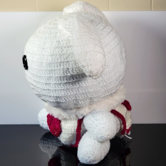 HANDMADE Crochet Bunny Rabbit‎ w/ Button Eyes Stuffed Plush Animal 14 in - Picture 9 of 12